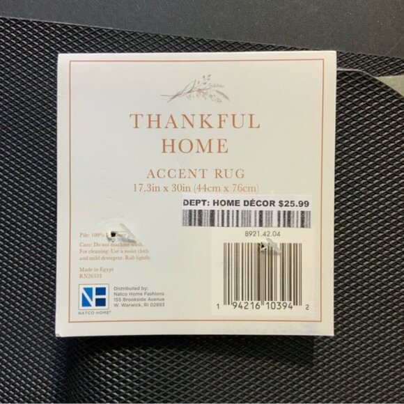 Sunflower Pumpkin Accent Rug Welcome Mat Thankful Rectangle Multicolor 17 x 30 - Picture 7 of 14